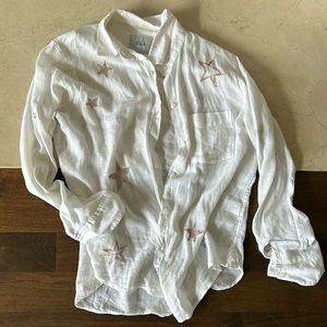Rails XS linen long sleeve with stars